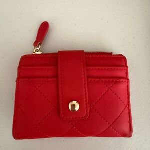 Red Quilted Women's Card Wallet - Unbranded